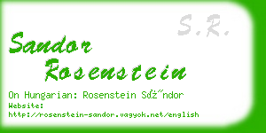 sandor rosenstein business card